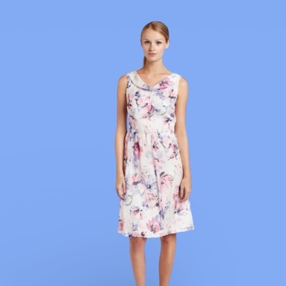 Pendleton Womens Size 4 Cottagecore Preppy Floral Midi Dress in Pink & Lavender